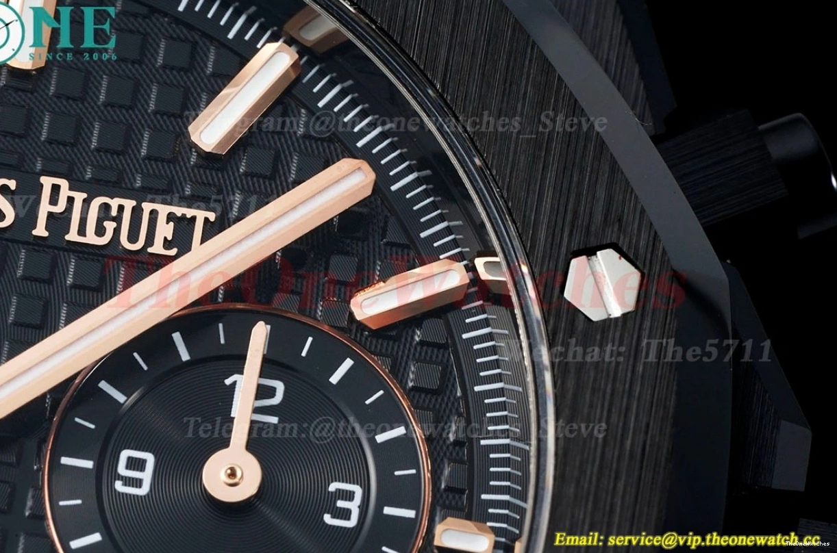Oak Ceramic Black Clone 26240CE Super APS 41mm Cer SH4401 Chrono Royal Dial 0515